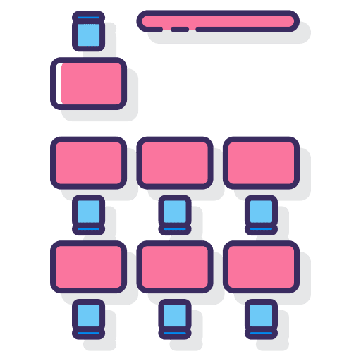 Classroom presentation school furniture and household icon