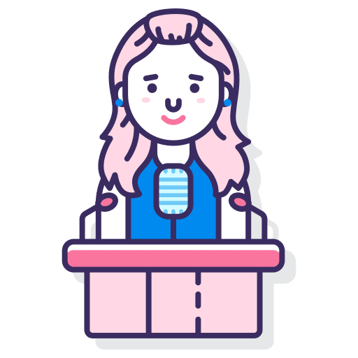 Conference analytics speech communications icon