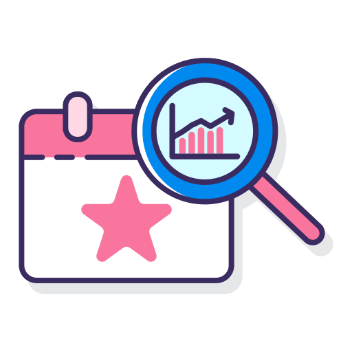 Event analytics event analytics calendar business and finance icon