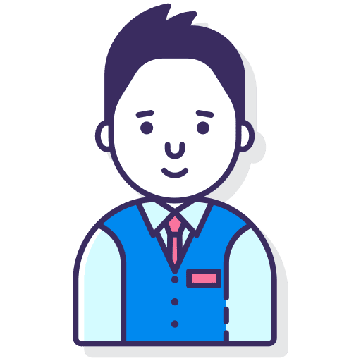 Receptionist boy professions and jobs hotel icon