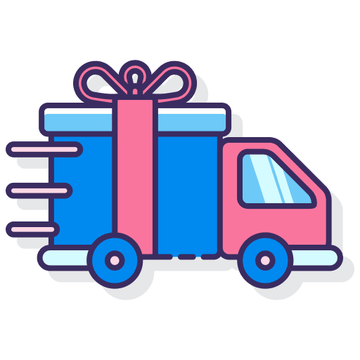 Logistics truck transport gift icon