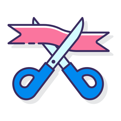 Opening ceremony opening ceremony ribbon cut icon