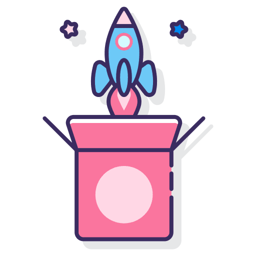 Product lauch business and finance parcel box icon