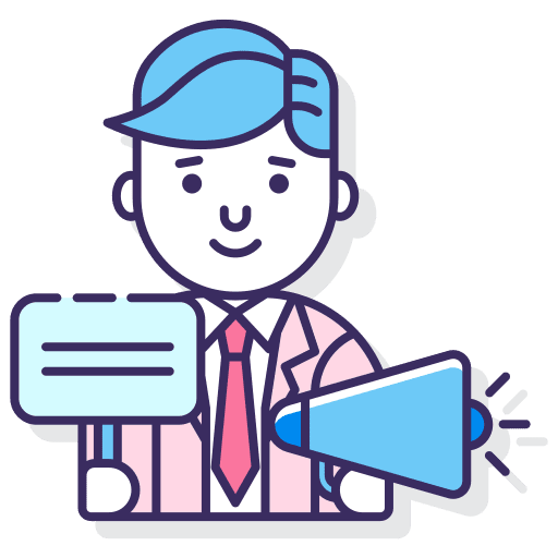 Promoter man megaphone profession icon