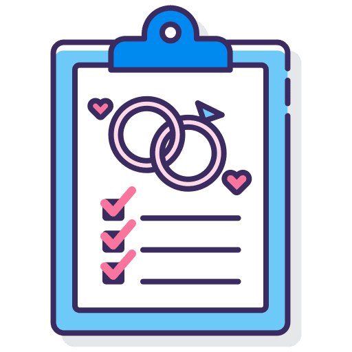 Wedding planner list clipboard files and folders icon