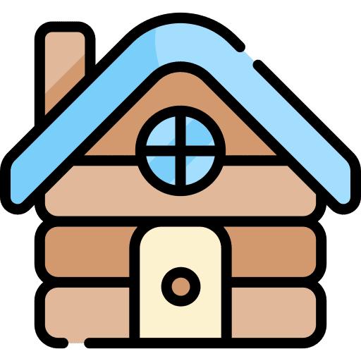 Cabin buildings wood cabin shelter icon