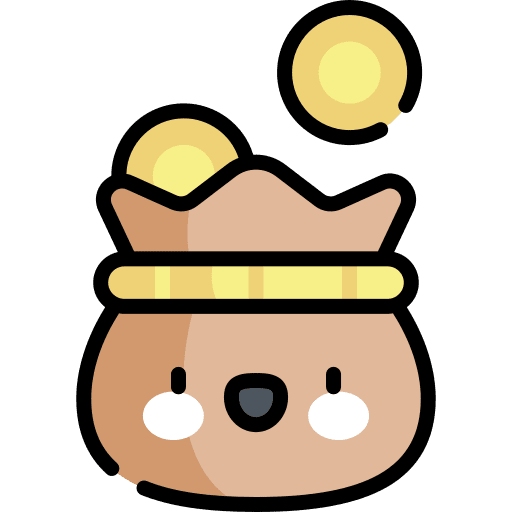Gold money money bag coins icon