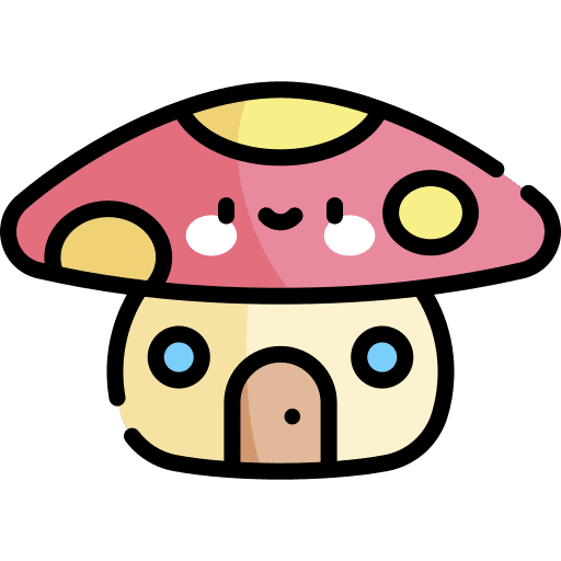 Mushroom kid and baby fun entertainment icon
