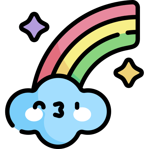 Rainbow cloud weather atmospheric icon