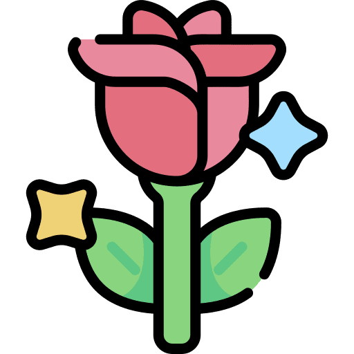 Rose blossom petals flower icon