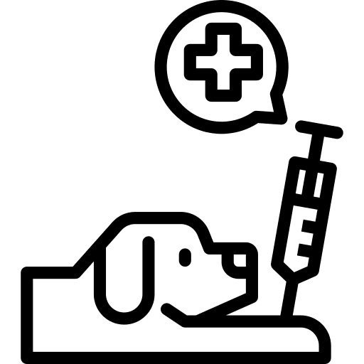 Dog medical vaccine healthcare and medical icon