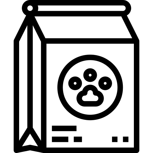 Pet food paw food and restaurant pawprint icon