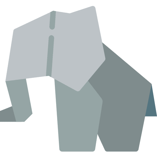 Elephant paper art origami icon