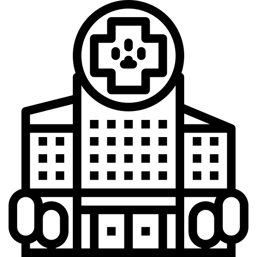 Veterinary hospital animals buildings icon