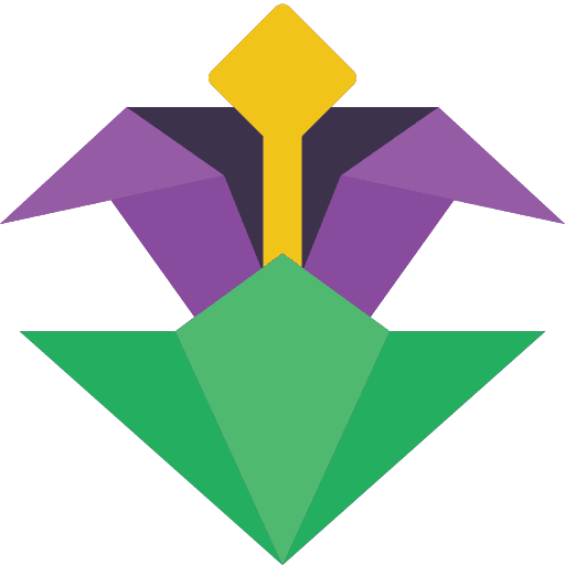 Flower art origami art and design icon