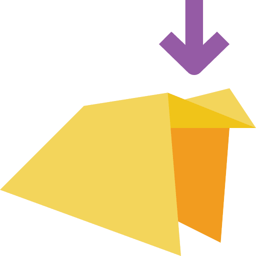 Fold origami paper art and design icon