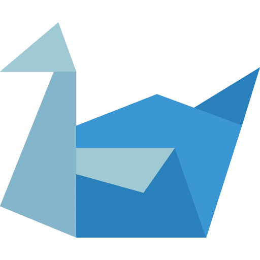 Swan paper art and design origami icon