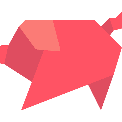 Pig paper art and design origami icon