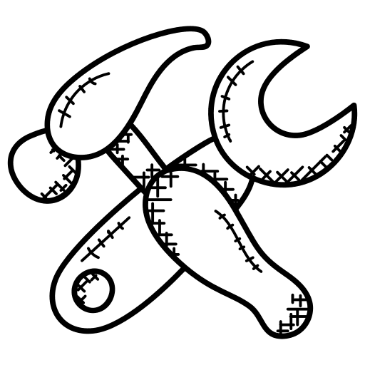 Configuration hammer wrench spanner icon
