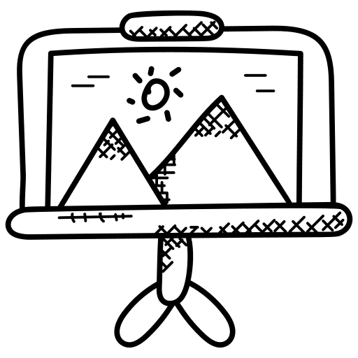 Projection screen landscape art and design projector icon