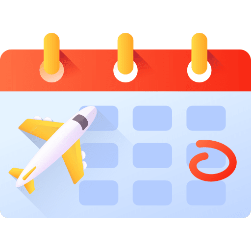 Calendar interface travel schedule icon