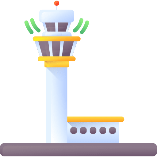Control tower transportation tower airport icon