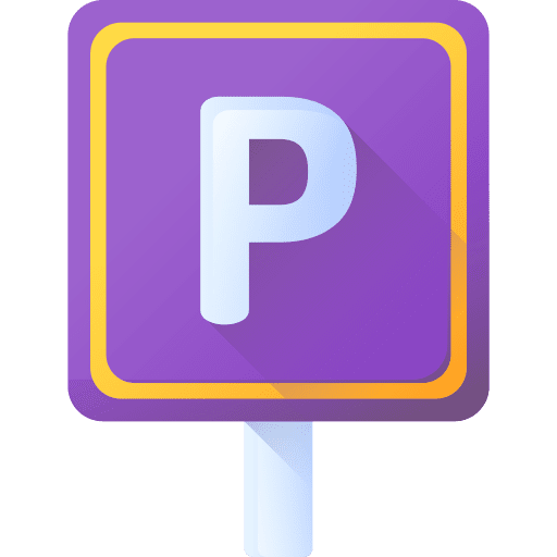 Parking area sign signaling airport icon