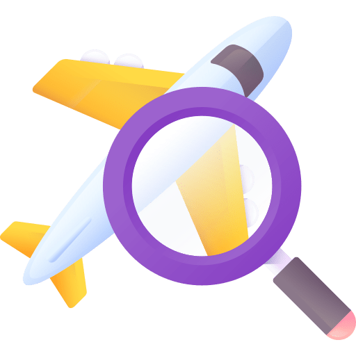 Airplane loupe search ui icon