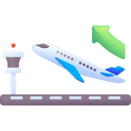 Departure travel take off travelling icon