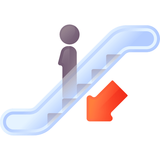 Escalator down stair escalator down travel icon
