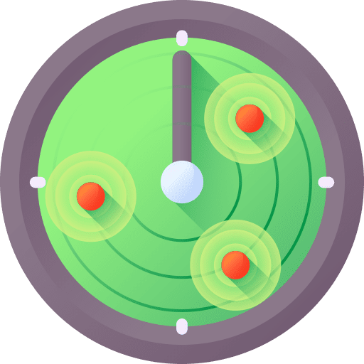 Radar place technology positional icon