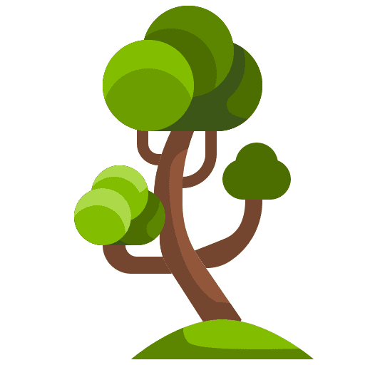 Tree gardening ecology botanical icon