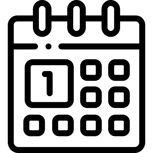 Calendar time and date date organization icon