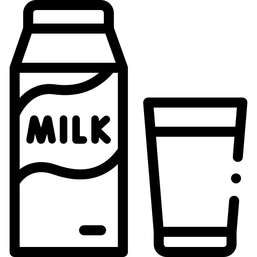 Milk breakfast drink glass icon