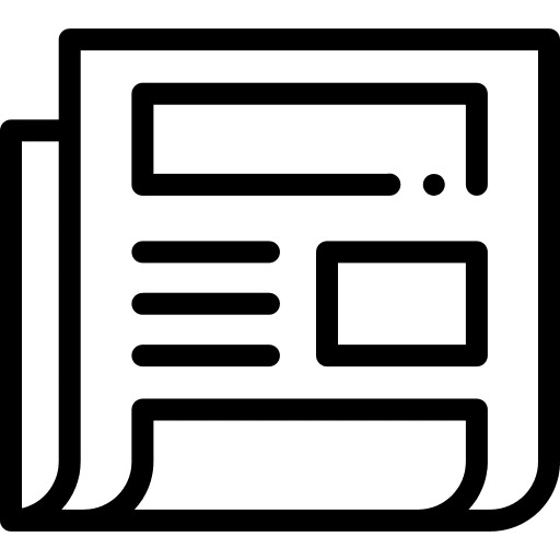 Newspaper report news communication icon