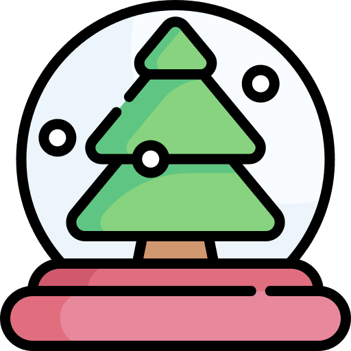 Snow globe pine decoration christmas icon