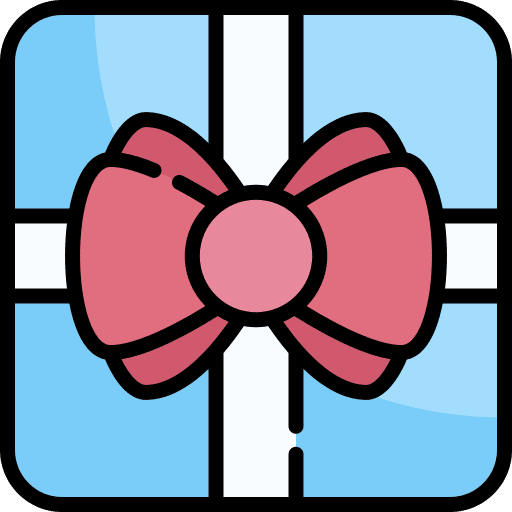 Gift surprise birthday ribbon icon