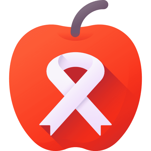 Apple awareness ribbon illness icon