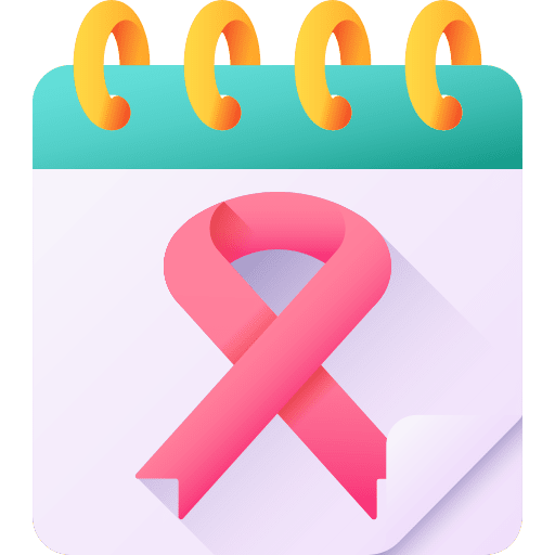 Awareness day cancer time and date ribbon icon