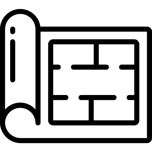 Blueprint under construction caution construction and tools icon