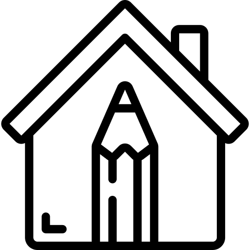 House pencil house design planning icon