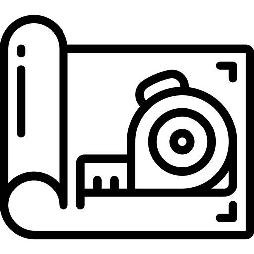 Plans measure blueprint tape measure icon