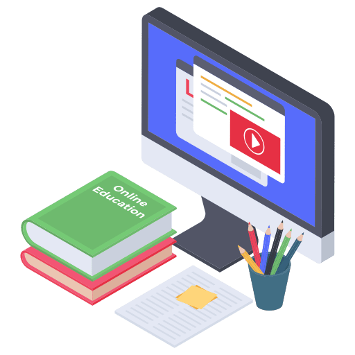 Online education laptop ebook digital icon