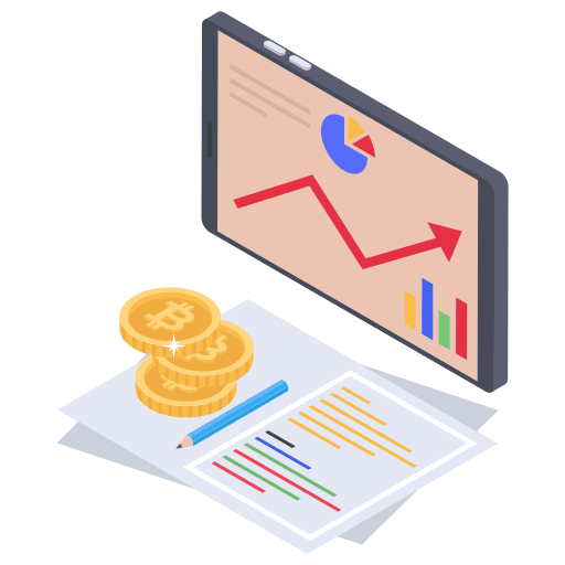 Business analyst web page online shop website icon