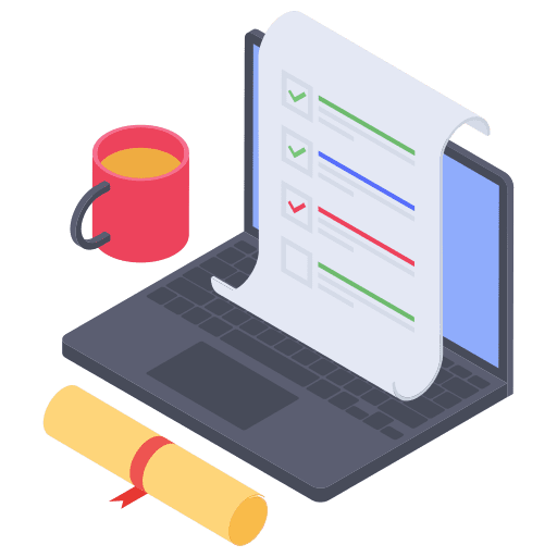 Online degree test online degree exam icon