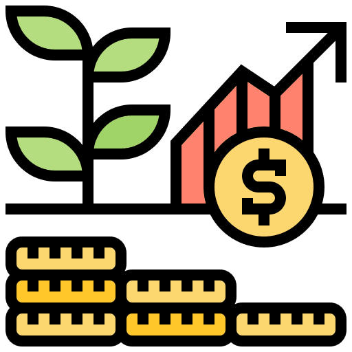 Growth chart growth investment icon