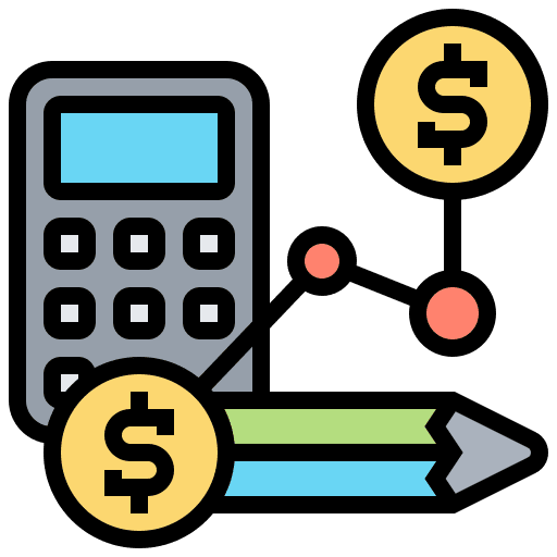 Accounting calculator income revenue icon