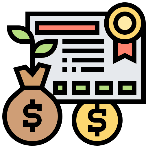 Bond certificate money profit icon