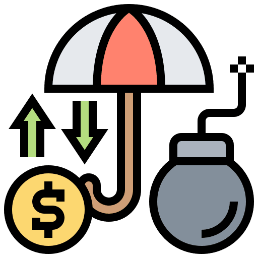 Investment insurance risk debt bomb icon