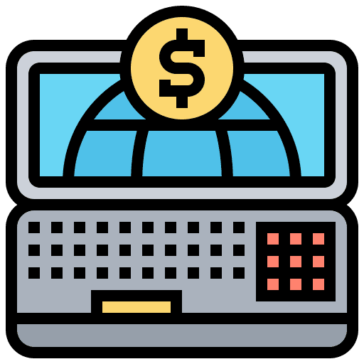 Online banking finance laptop business and finance icon